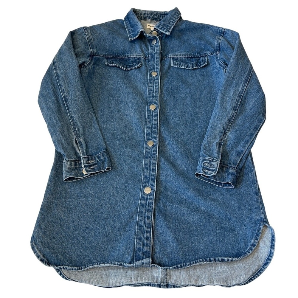 Superdown Oversized Denim Shirt Women's Light Wash 100% Cotton Casual Size XS